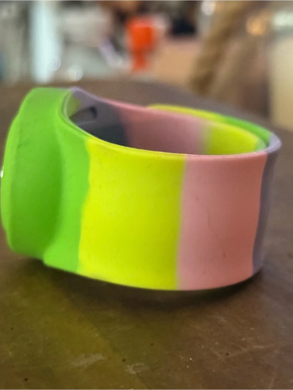 Finesse multicolor silicone slap band analog watch